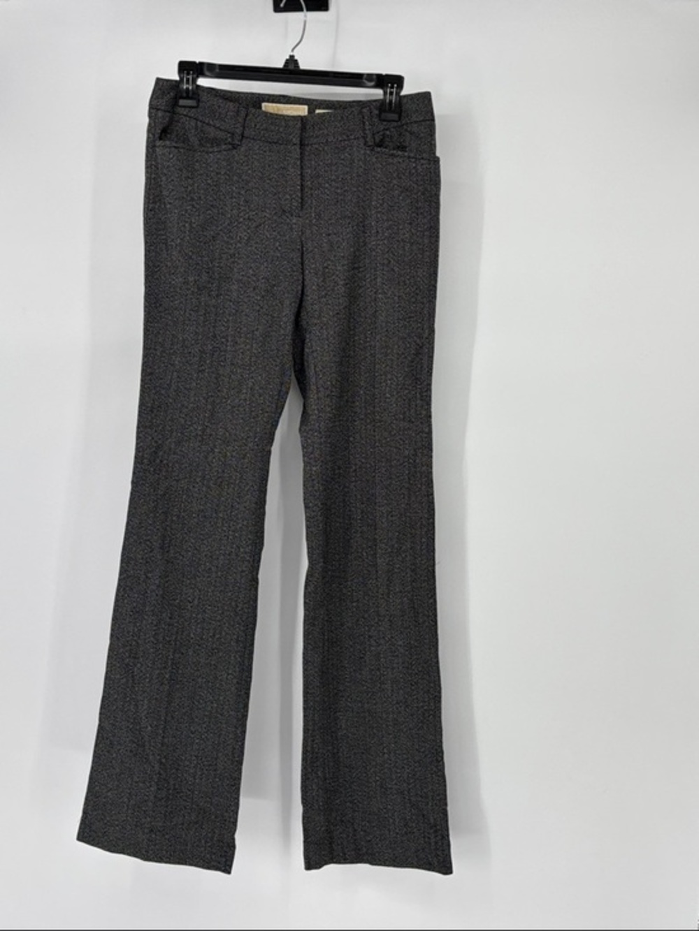 Michael Kors Gramercy fit blk Charcoal herringbone dress  Pants size 2 NWT